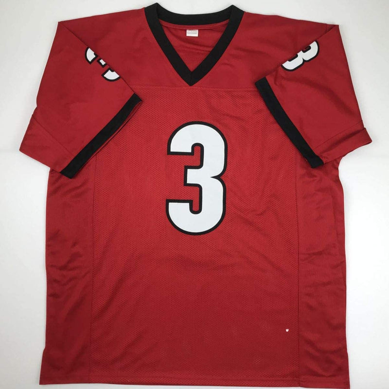 Autographed/Signed Todd Gurley Georgia Red College Football Jersey Beckett BAS COA