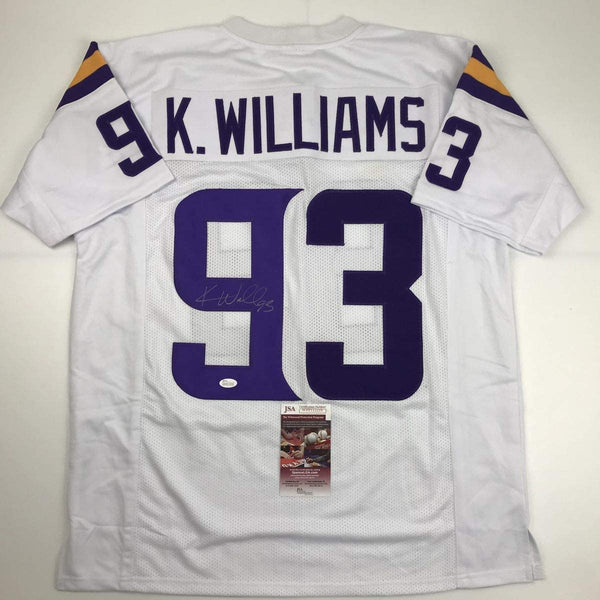 Autographed/Signed Kevin Williams Minnesota White Football Jersey JSA COA