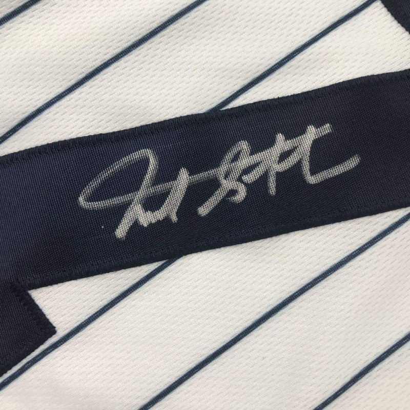 Autographed/Signed Giancarlo Stanton New York Pinstripe Baseball Jersey Beckett BAS COA