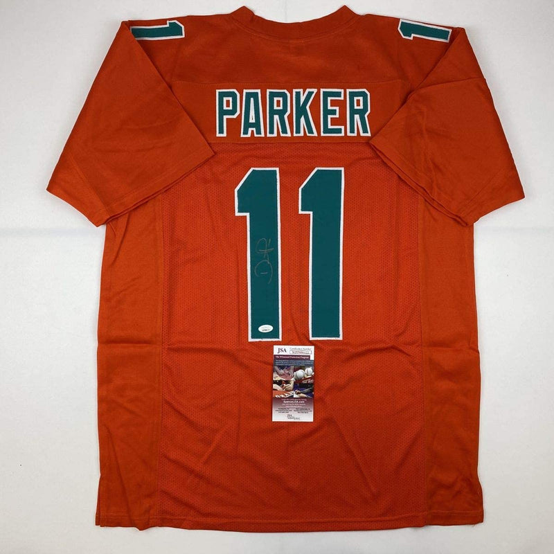 Autographed/Signed Devante Parker Miami Orange Football Jersey JSA COA