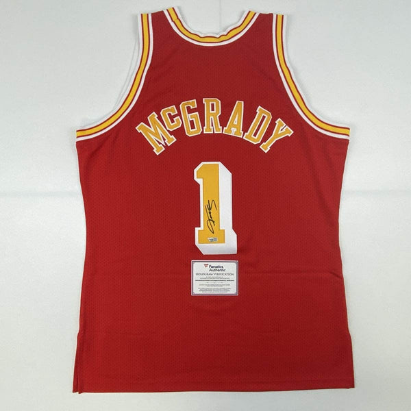 Autographed/Signed Tracy McGrady Houston Rockets Red Authentic Swingman Mitchell & Ness Basketball Jersey Fanatics COA