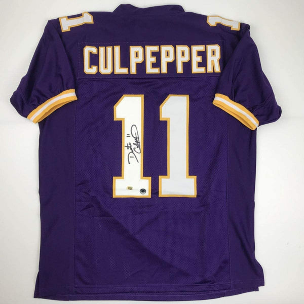 Autographed/Signed Daunte Culpepper Minnesota Purple Football Jersey Schwartz Sports COA Holo Only