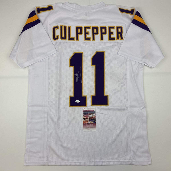 Autographed/Signed Daunte Culpepper Minnesota White Football Jersey JSA COA