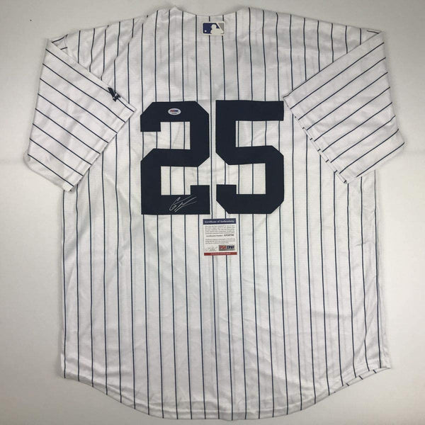 Autographed/Signed Gleyber Torres New York Pinstripe Baseball Jersey PSA/DNA COA