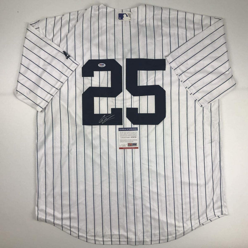 Autographed/Signed Gleyber Torres New York Pinstripe Baseball Jersey PSA/DNA COA
