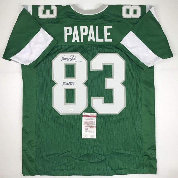 Autographed/Signed Vince Papale Inscribed Invincible Philadelphia Green Football Jersey JSA COA