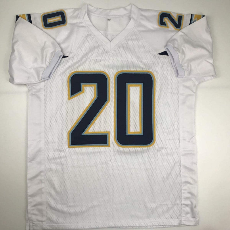 Autographed/Signed Desmond King Los Angeles LA White Football Jersey JSA COA