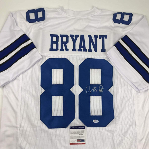 Autographed/Signed Dez Bryant Dallas White Football Jersey PSA/DNA COA