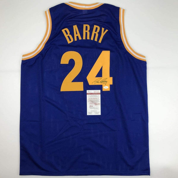 Autographed/Signed Rick Barry Golden State Blue Basketball Jersey JSA COA