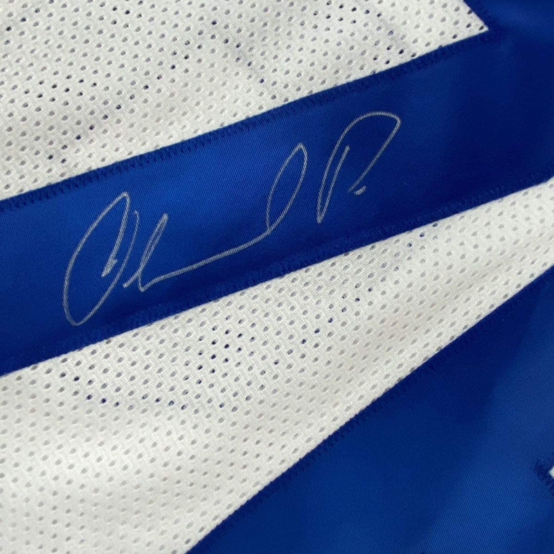 Autographed/Signed Orlando Pace St. Louis White Football Jersey JSA COA