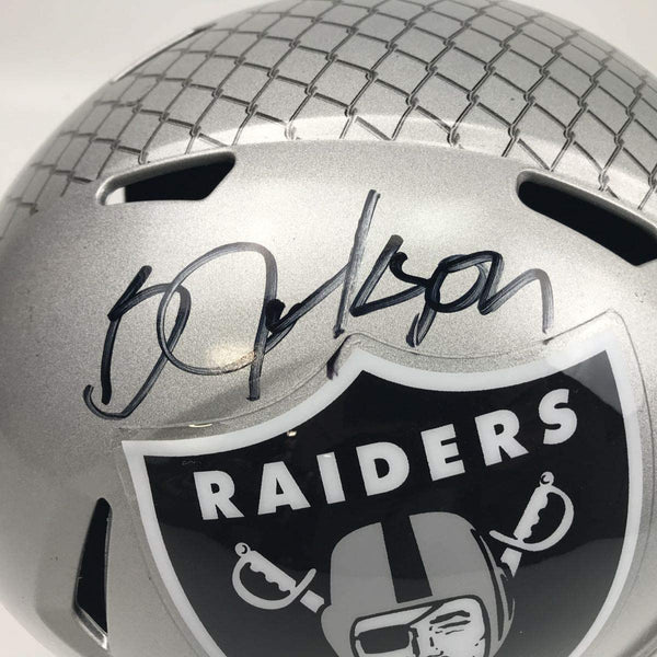 Autographed/Signed Bo Jackson Oakland Raiders Full Size FS F/S Replica Football Helmet Beckett BAS COA