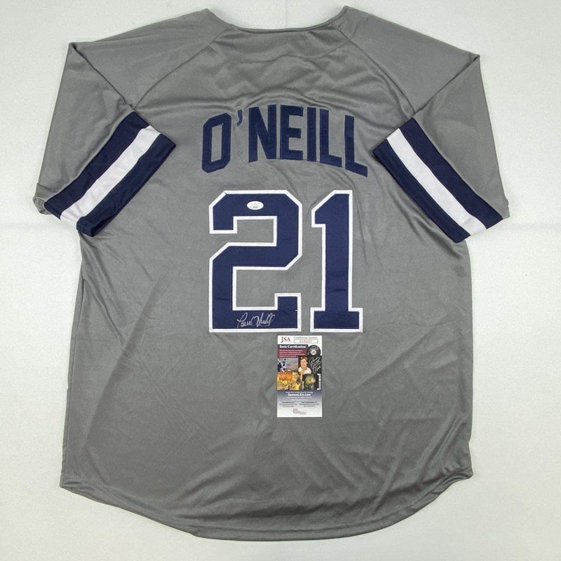 Autographed/Signed Paul O'Neill New York Grey Baseball Jersey JSA COA