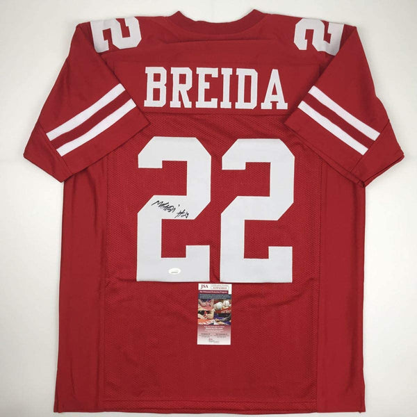 Autographed/Signed Matt Breida San Francisco Red Football Jersey JSA COA