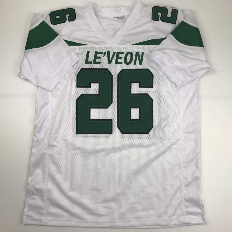 Autographed/Signed Le'Veon LeVeon Bell New York White Football Jersey PSA/DNA COA