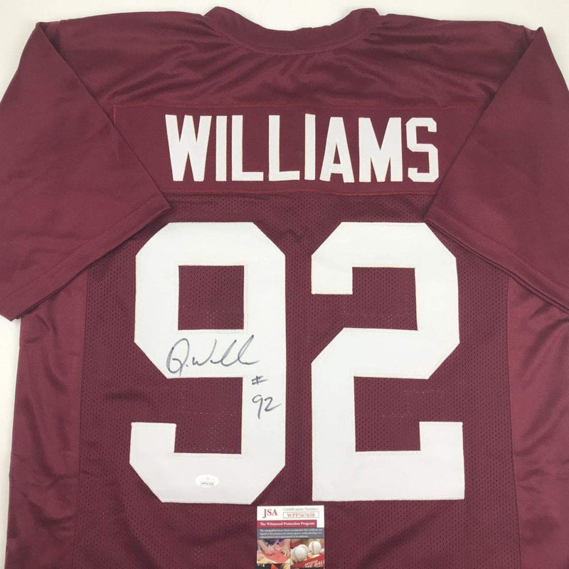 Autographed/Signed Quinnen Williams Alabama Red College Football Jersey JSA COA