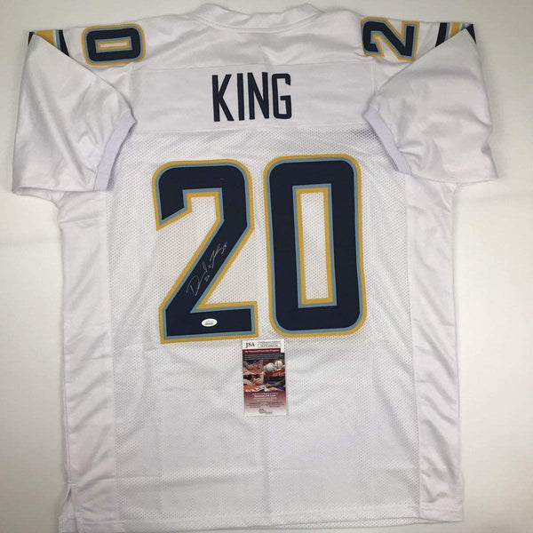 Autographed/Signed Desmond King Los Angeles LA White Football Jersey JSA COA