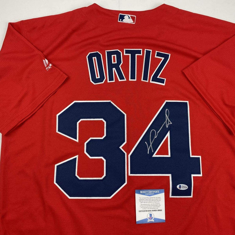 Autographed/Signed David Ortiz Boston Red Baseball Jersey JSA COA