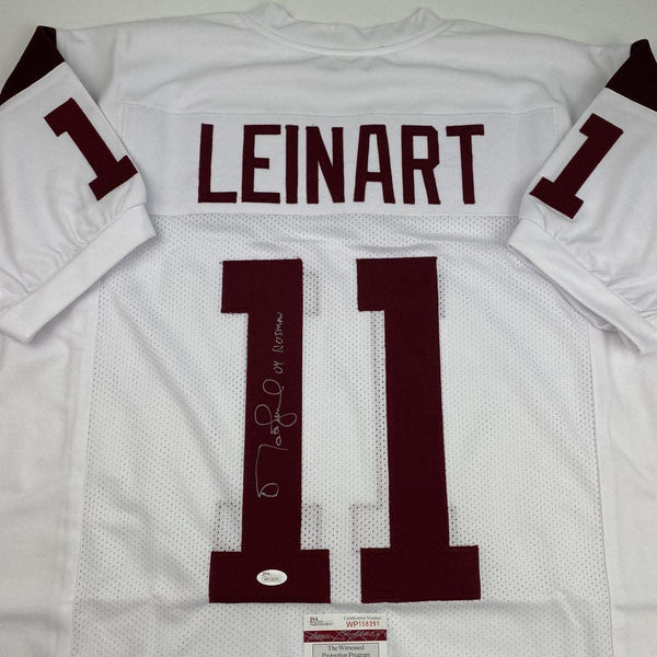 Autographed/Signed Matt Leinart 04 Heisman USC Southen Cal White College Football Jersey JSA COA