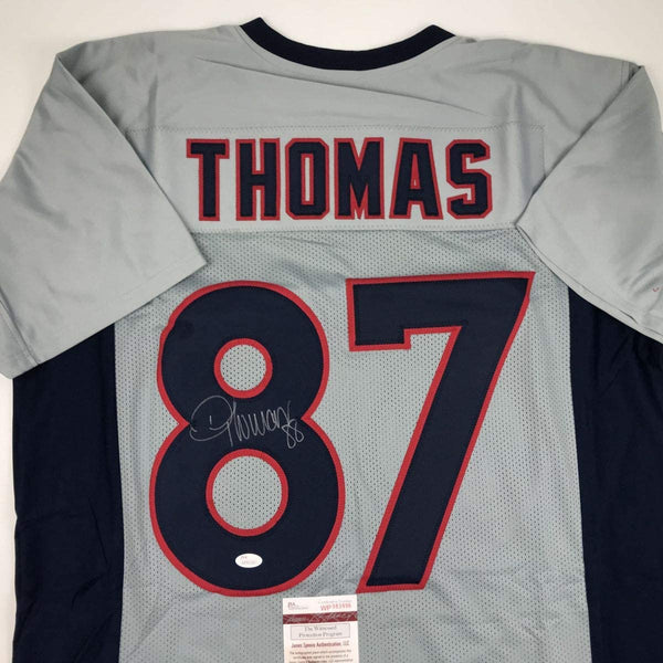 Autographed/Signed Demaryius Thomas Houston Grey Football Jersey JSA COA