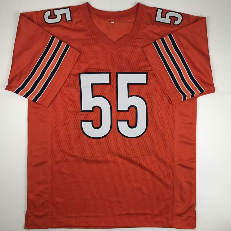 Autographed/Signed Lance Briggs Chicago Orange Football Jersey Beckett BAS COA