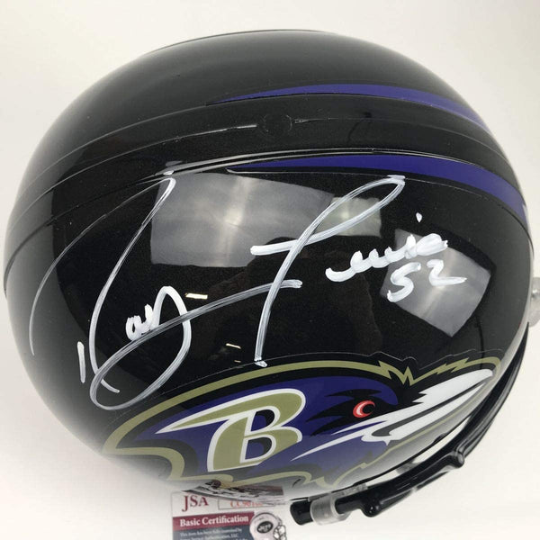Autographed/Signed Ray Lewis Baltimore Ravens Full Size FS F/S Replica Football Helmet JSA COA