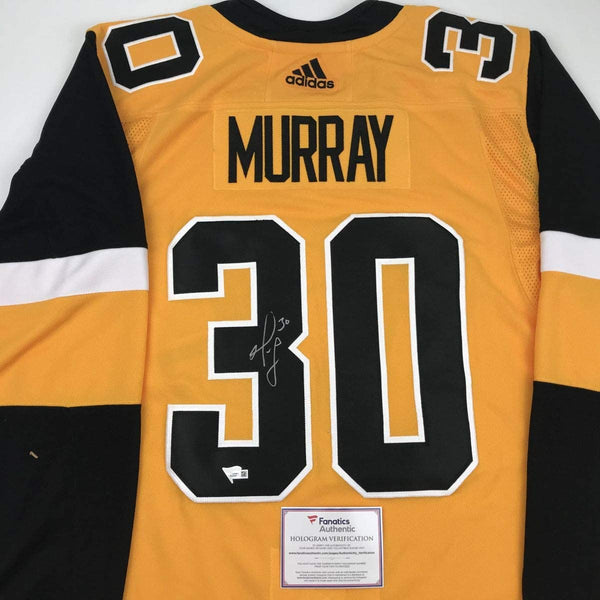 Autographed/Signed Matt Murray Pittsburgh Yellow Hockey Jersey Fanatics COA