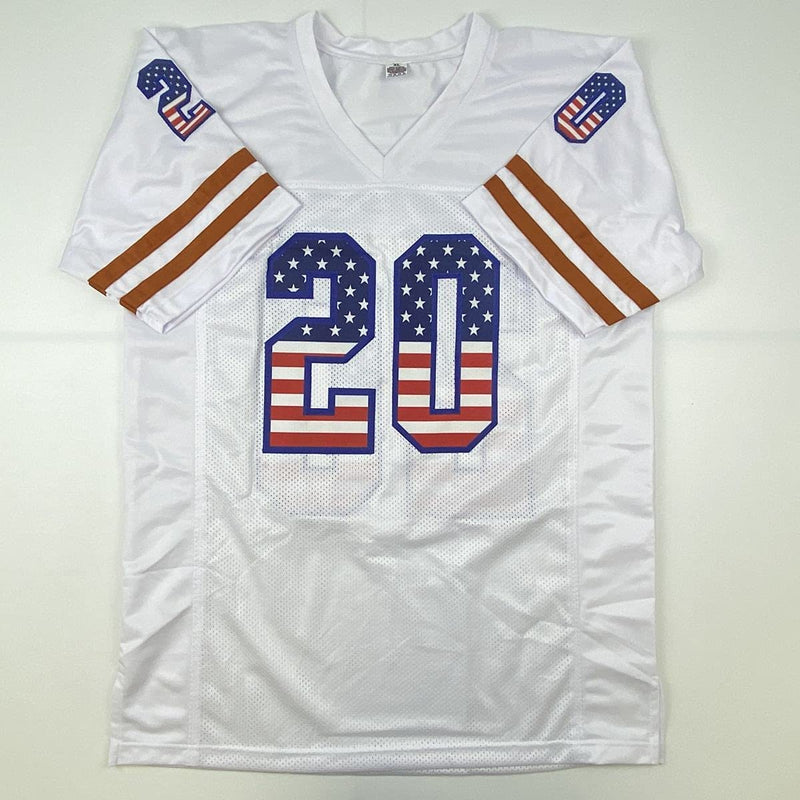 Autographed/Signed Earl Campbell Texas USA White Football Jersey Beckett BAS COA