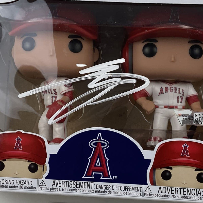 Autographed/Signed Shohei Ohtani Los Angeles Angels of Anaheim Funko Pop Baseball Figurine Fanatics COA Auto