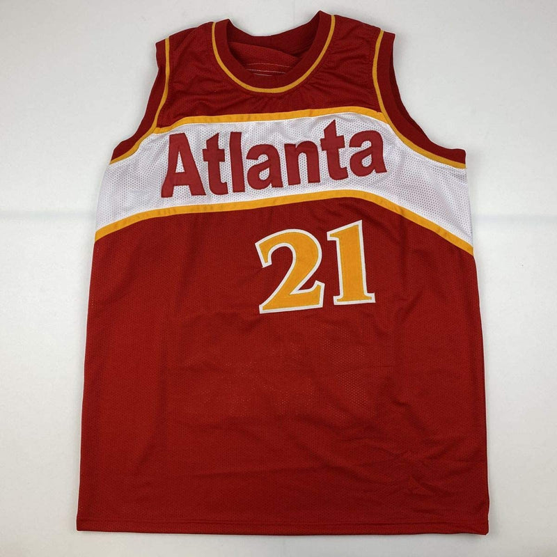 Autographed/Signed Dominique Wilkins Atlanta Red Stat Basketball Jersey PSA/DNA COA