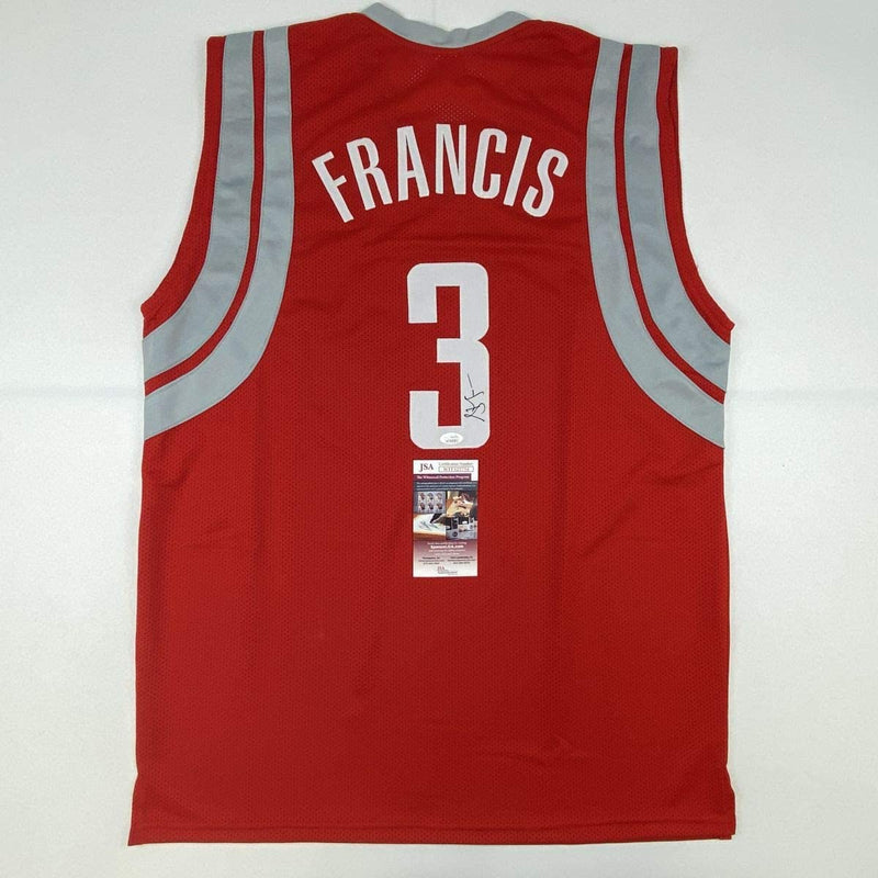 Autographed/Signed Steve Francis Houston Red Basketball Jersey JSA COA