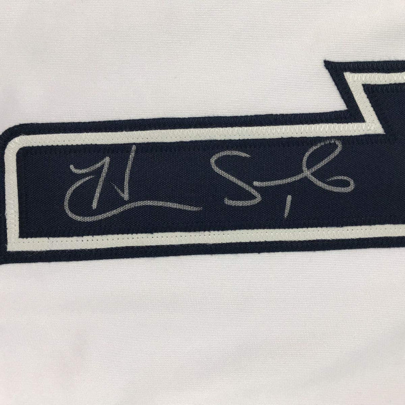 Autographed/Signed Hope Solo White Soccer Team USA World Cup Jersey JSA COA