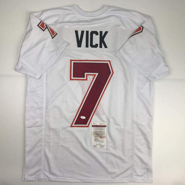 Autographed/Signed Michael Mike Vick Virginia Tech White College Football Jersey JSA COA