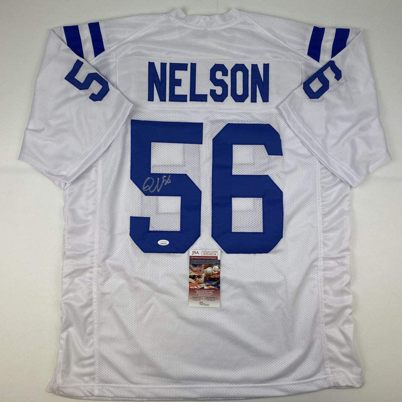 Autographed/Signed Quenton Nelson Indianapolis White Football Jersey JSA COA