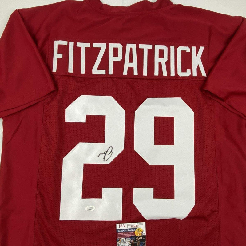 Autographed/Signed Minkah Fitzpatrick Alabama Red College Football Jersey JSA COA
