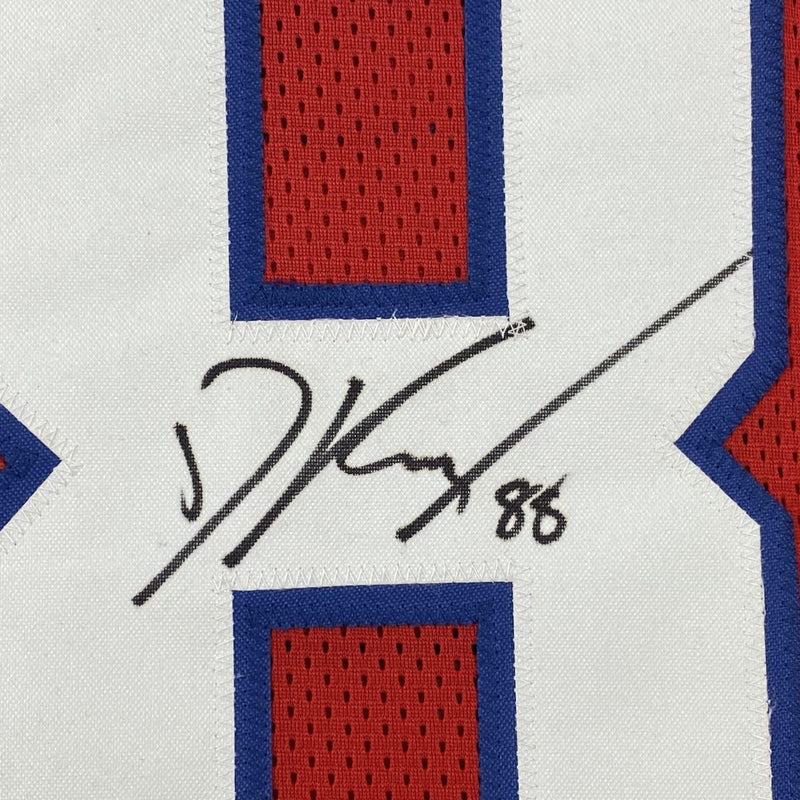 Autographed/Signed Dawson Knox Buffalo Red Football Jersey JSA COA