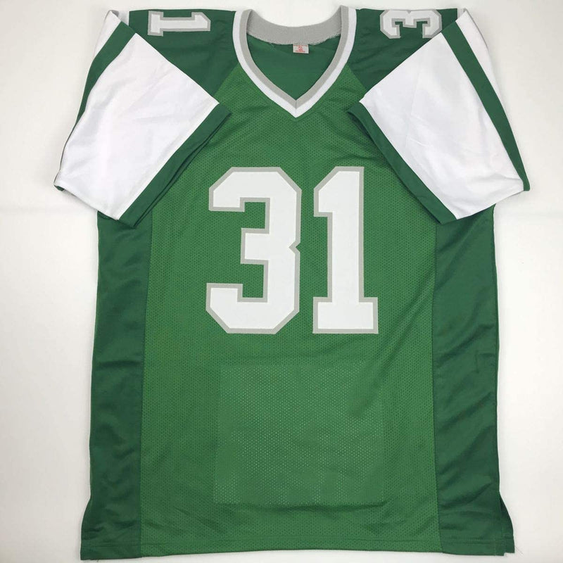 Autographed/Signed Wilbert Montgomery Philadelphia Green Stat Football Jersey PSA/DNA COA