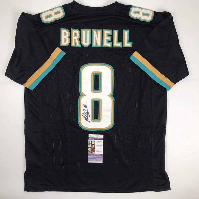Autographed/Signed Mark Brunell Jacksonville Black Football Jersey JSA COA