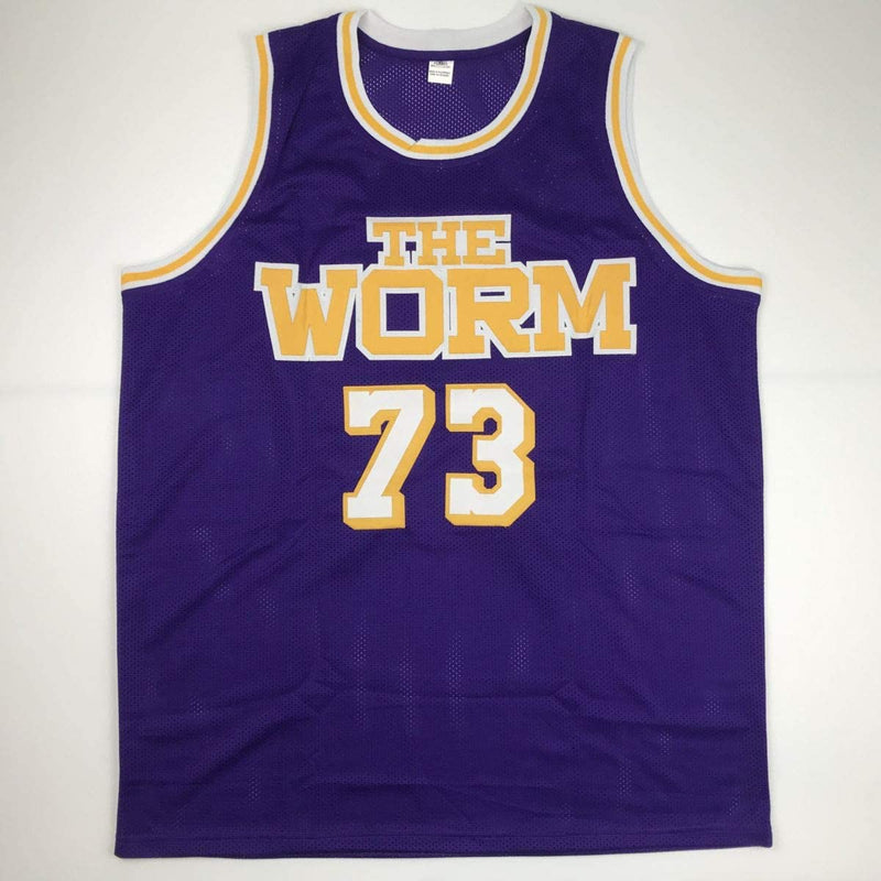 Autographed/Signed Dennis Rodman Los Angeles LA Purple Basketball Jersey JSA COA
