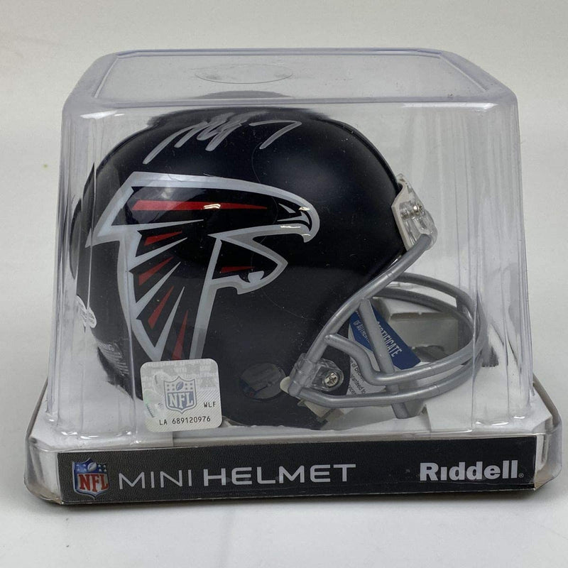 Autographed/Signed Michael Mike Vick Atlanta Falcons Football Mini Helmet Beckett BAS COA