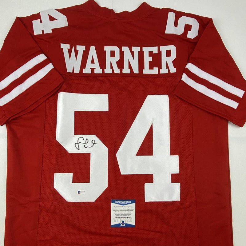 Autographed/Signed Fred Warner San Francisco Red Football Jersey Beckett BAS COA