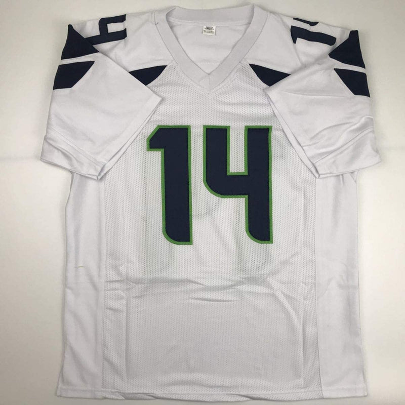 Autographed/Signed DK D.K. Metcalf Seattle White Football Jersey JSA COA