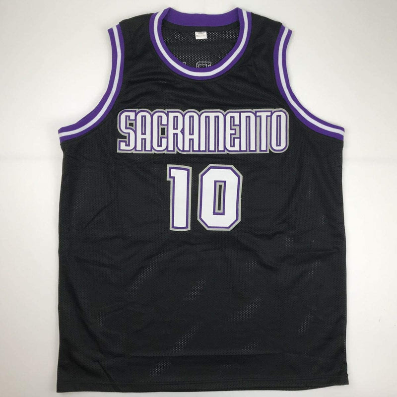 Autographed/Signed Mike Bibby Sacramento Black Basketball Jersey PSA/DNA COA