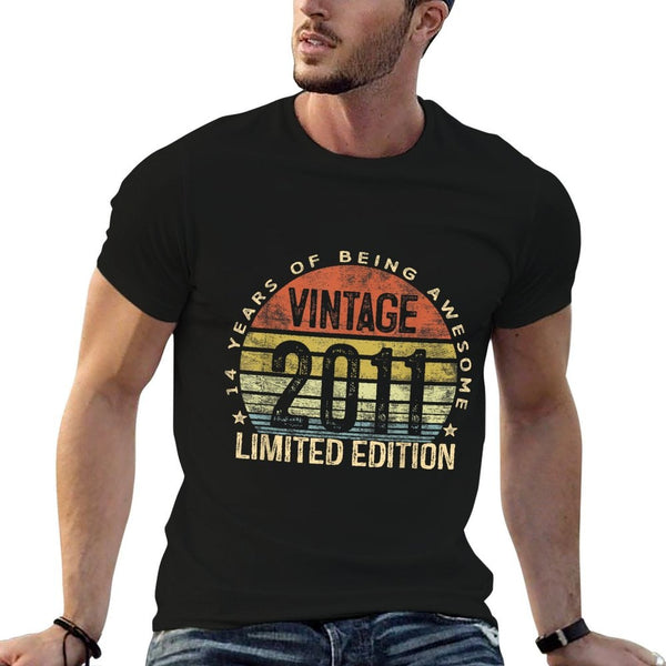 Vintage 2011 Limited Edition 14-Year-Old Gifts 14th Birthday  Slim-fit Cut T-Shirt