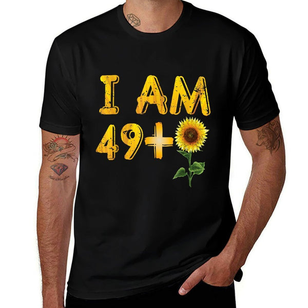 Awesome 50th Birthday Gifts 49+1 Floral Birthday  Cotton T-Shirt