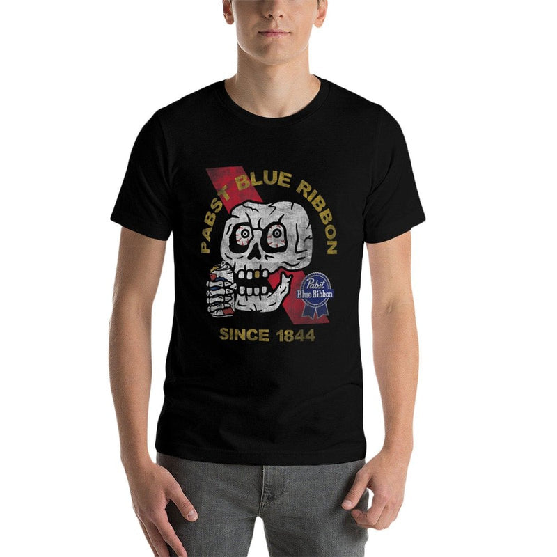 Weathered Pabst Beer Skull Since 1844  Moisture-wicking T-Shirt