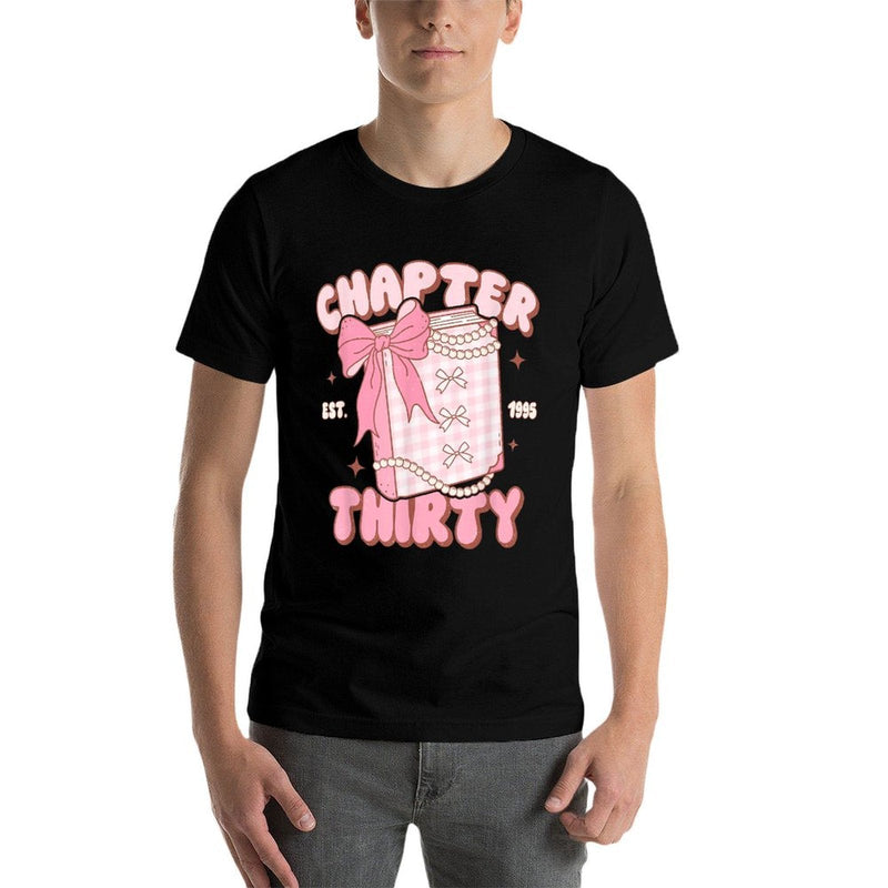 Chapter Thirty Est 1995 Cute 30th Birthday Book Bow Coquette  Durable T-Shirt
