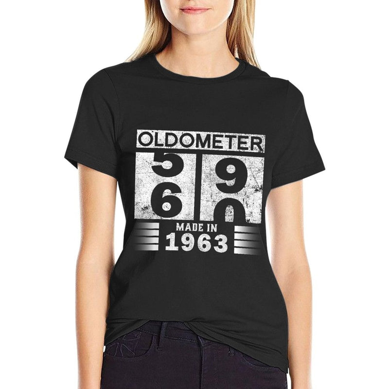 Oldometer 59-60 B-day Made In 1963 Funny 60th Birthday Dad  Wrinkle-resistant T-Shirt