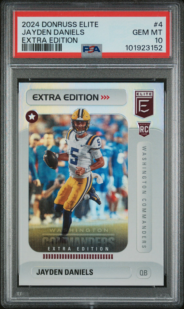 Graded 2024 Panini Donruss Elite Jayden Daniels #4 Extra Edition Rookie RC Football Card PSA 10 Gem Mint