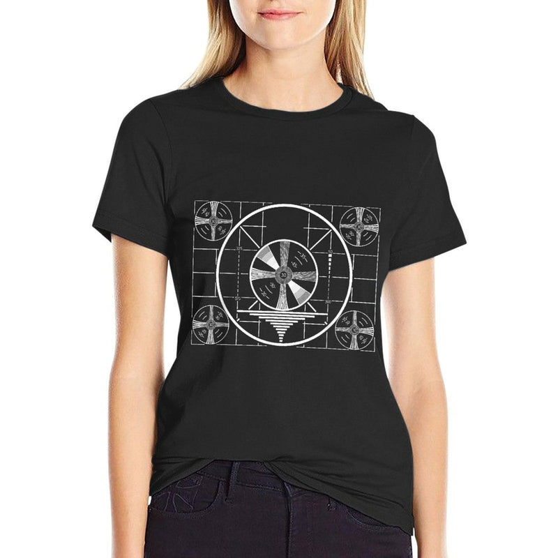 Sign Off Test Pattern Vintage Television  Moisture-wicking T-Shirt