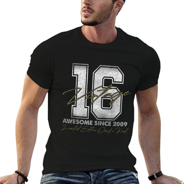 Vintage Numbers For Men And Women 2025 16 Year Old Gifts Vintage 2009 Limited Edition 16th Birthday  Fade-proof Color T-Shirt